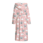 Koala Bear And Cloud Pattern Print Hooded Bathrobe