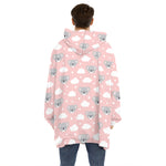 Koala Bear And Cloud Pattern Print Hoodie Blanket