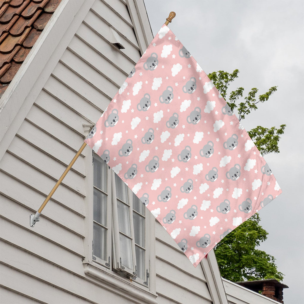 Koala Bear And Cloud Pattern Print House Flag