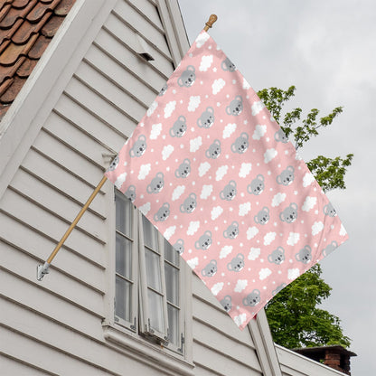 Koala Bear And Cloud Pattern Print House Flag