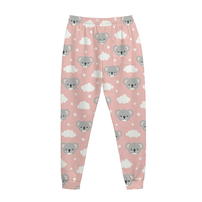 Koala Bear And Cloud Pattern Print Jogger Pants