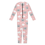 Koala Bear And Cloud Pattern Print Jumpsuit