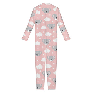 Koala Bear And Cloud Pattern Print Jumpsuit