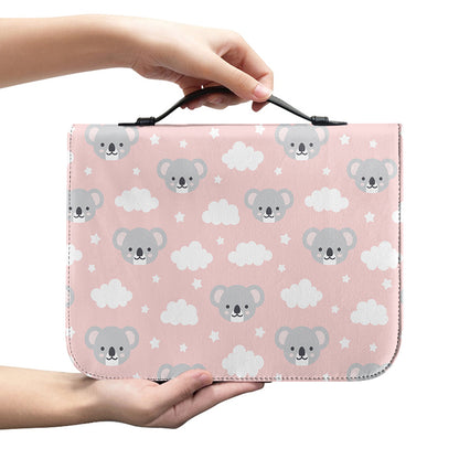 Koala Bear And Cloud Pattern Print Leather Bible Cover