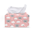 Koala Bear And Cloud Pattern Print Leather Tissue Box Cover