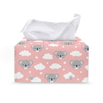Koala Bear And Cloud Pattern Print Leather Tissue Box Cover