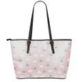 Koala Bear And Cloud Pattern Print Leather Tote Bag With Zipper