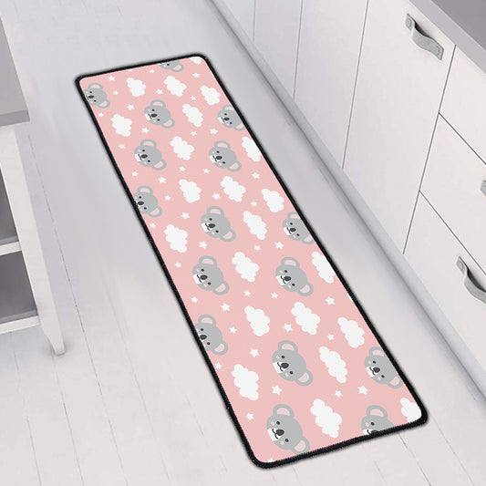 Koala Bear And Cloud Pattern Print Long Kitchen Mat