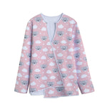 Koala Bear And Cloud Pattern Print Long Sleeve Short Coat