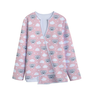 Koala Bear And Cloud Pattern Print Long Sleeve Short Coat