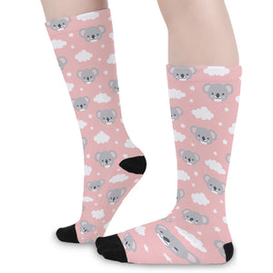 Koala Bear And Cloud Pattern Print Long Socks