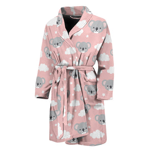 Koala Bear And Cloud Pattern Print Men's Bathrobe