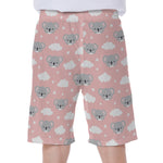 Koala Bear And Cloud Pattern Print Men's Beach Shorts