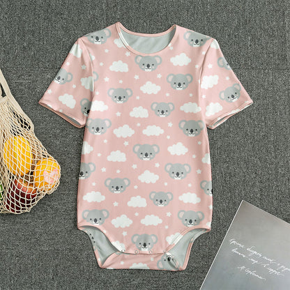 Koala Bear And Cloud Pattern Print Men's Bodysuit