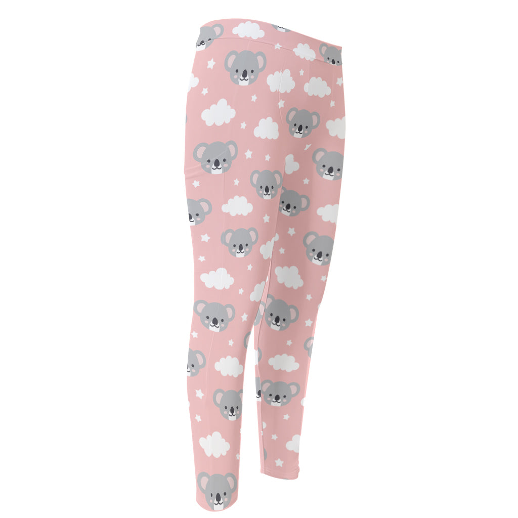 Koala Bear And Cloud Pattern Print Men's Compression Pants