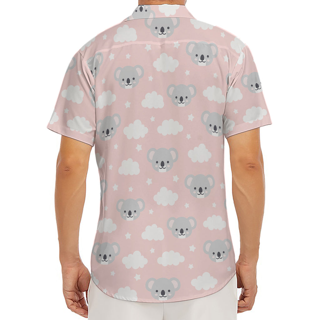 Koala Bear And Cloud Pattern Print Men's Deep V-Neck Shirt