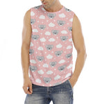 Koala Bear And Cloud Pattern Print Men's Fitness Tank Top