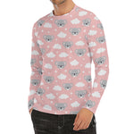 Koala Bear And Cloud Pattern Print Men's Long Sleeve Rash Guard