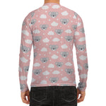 Koala Bear And Cloud Pattern Print Men's Long Sleeve Rash Guard