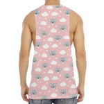 Koala Bear And Cloud Pattern Print Men's Muscle Tank Top
