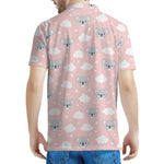 Koala Bear And Cloud Pattern Print Men's Polo Shirt