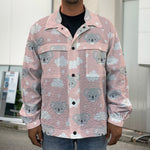 Koala Bear And Cloud Pattern Print Men's Shirt Jacket