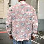 Koala Bear And Cloud Pattern Print Men's Shirt Jacket