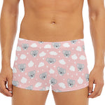 Koala Bear And Cloud Pattern Print Men's Short Boxer Briefs