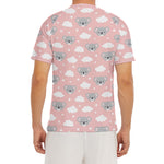 Koala Bear And Cloud Pattern Print Men's Short Sleeve Rash Guard