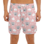 Koala Bear And Cloud Pattern Print Men's Split Running Shorts