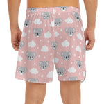 Koala Bear And Cloud Pattern Print Men's Split Running Shorts