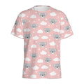 Koala Bear And Cloud Pattern Print Men's Athletic T-Shirt