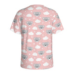 Koala Bear And Cloud Pattern Print Men's Sports T-Shirt