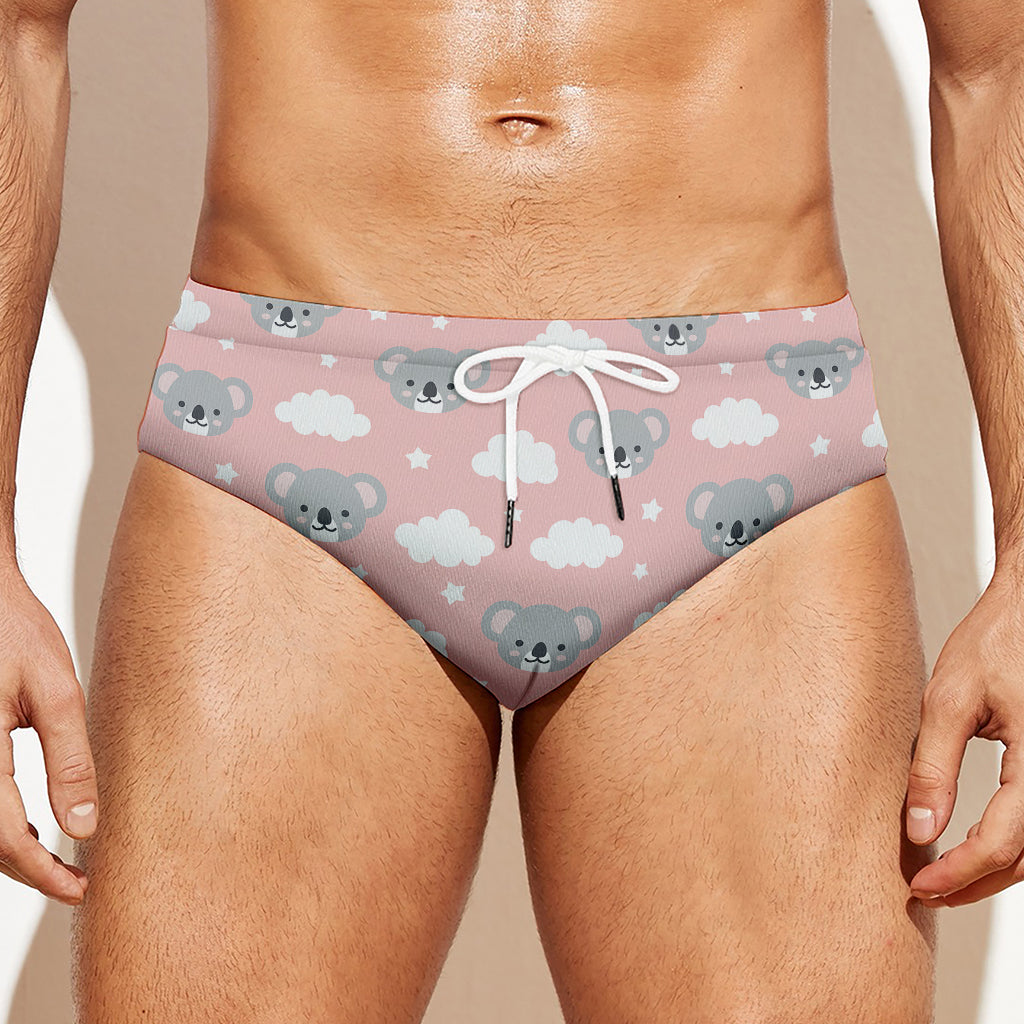 Koala Bear And Cloud Pattern Print Men's Swim Briefs