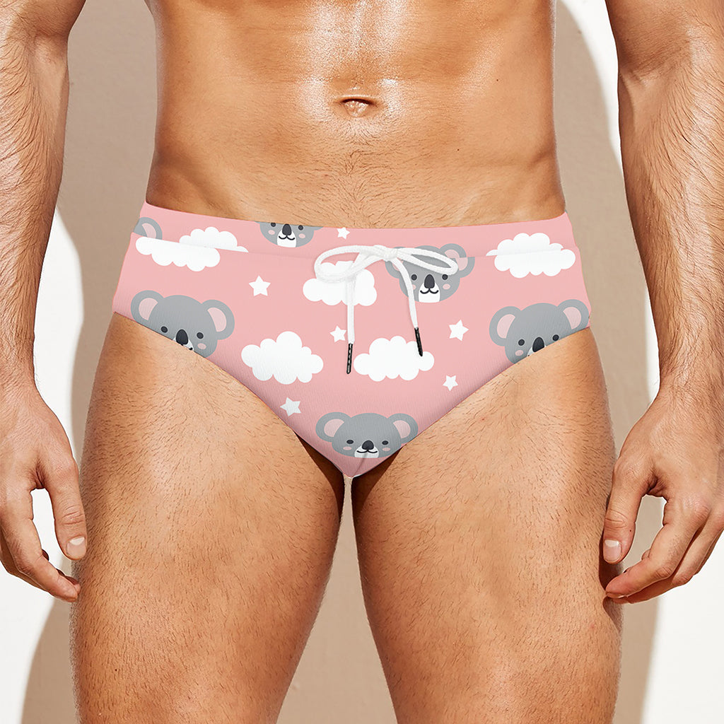 Koala Bear And Cloud Pattern Print Men's Swim Briefs