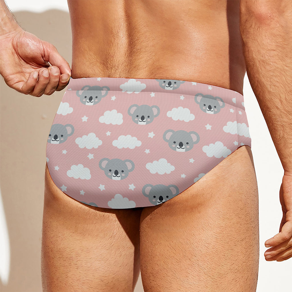 Koala Bear And Cloud Pattern Print Men's Swim Briefs