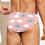Koala Bear And Cloud Pattern Print Men's Swim Briefs