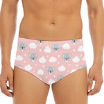 Koala Bear And Cloud Pattern Print Men's Triangle Swim Briefs