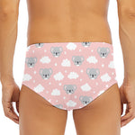 Koala Bear And Cloud Pattern Print Men's Triangle Swim Briefs