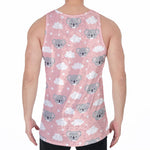 Koala Bear And Cloud Pattern Print Men's Velvet Tank Top