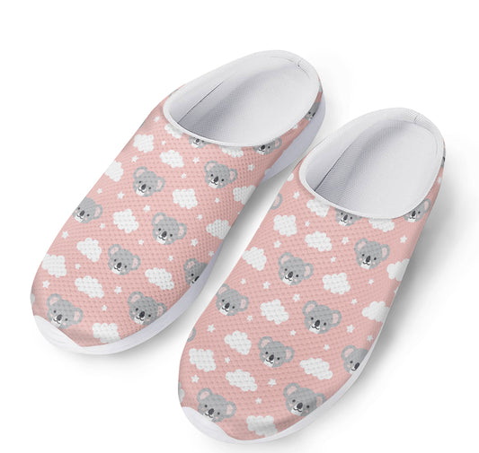 Koala Bear And Cloud Pattern Print Mesh Casual Shoes