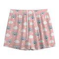 Koala Bear And Cloud Pattern Print Mesh Shorts