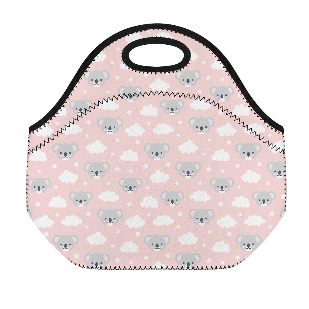Koala Bear And Cloud Pattern Print Neoprene Lunch Bag