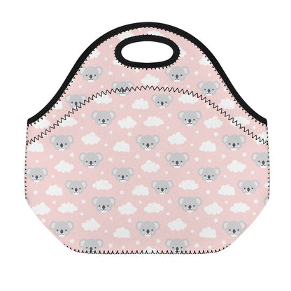 Koala Bear And Cloud Pattern Print Neoprene Lunch Bag