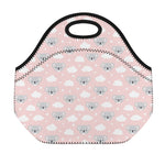Koala Bear And Cloud Pattern Print Neoprene Lunch Bag