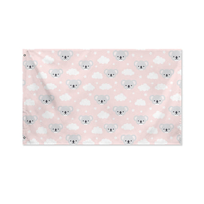 Koala Bear And Cloud Pattern Print Polyester Flag
