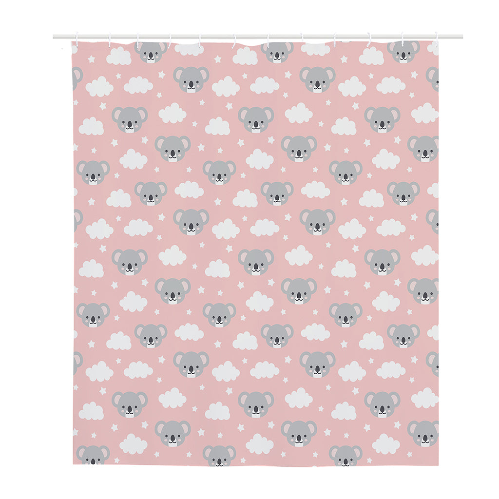 Koala Bear And Cloud Pattern Print Polyester Shower Curtain