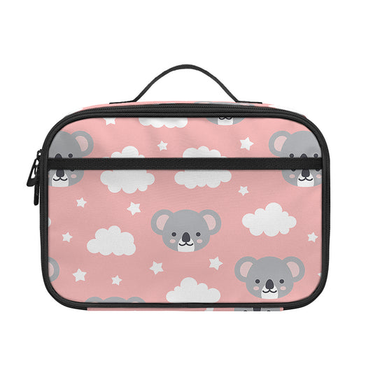 Koala Bear And Cloud Pattern Print Portable Lunch Bag