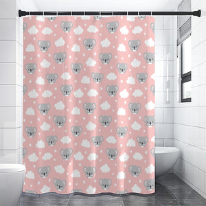 Koala Bear And Cloud Pattern Print Premium Shower Curtain