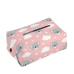 Koala Bear And Cloud Pattern Print Rectangle Tissue Box Cover